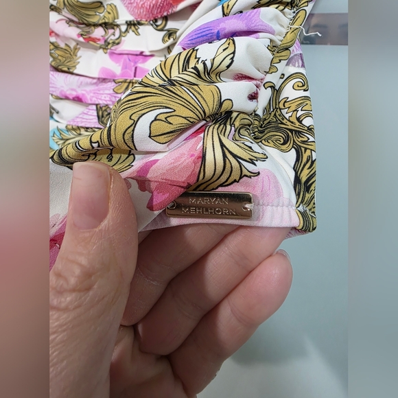 Designer MARYAN MELHORN Gathered Floral One-Piece Swimsuit - Picture 6 of 15